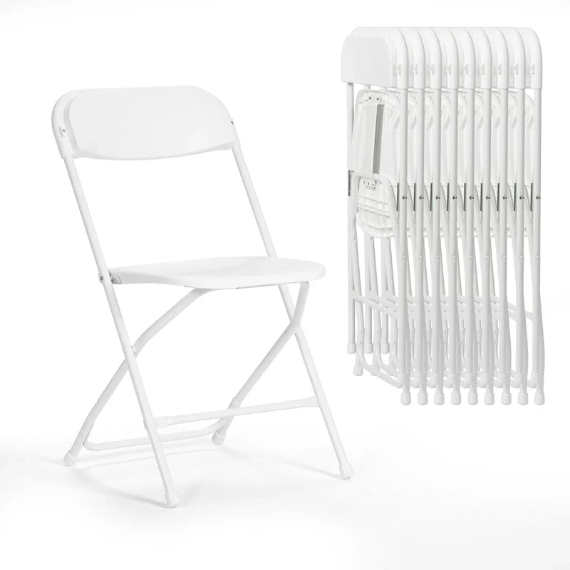 10 Pack Plastic Folding Chair 350lb. Capacity for Events Office Wedding Party Picnic Kitchen Dining 4