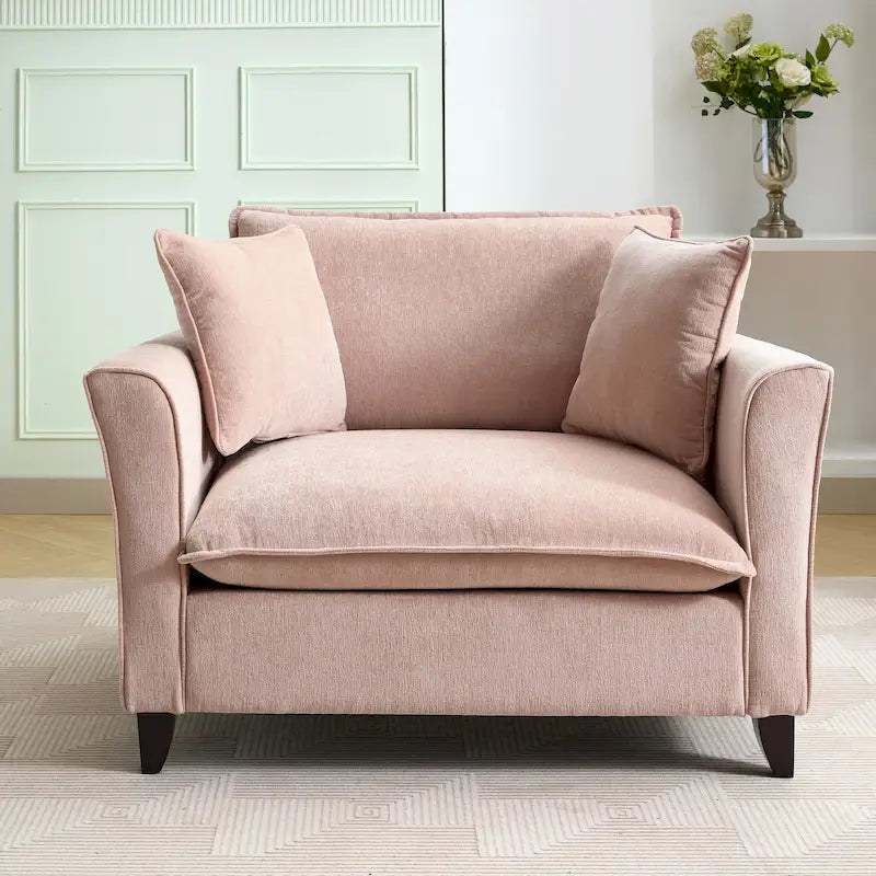 Oversized Chenille Fabric Armchair 6