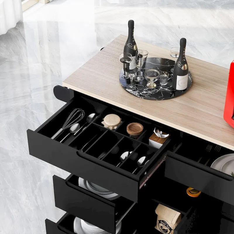 Isola da cucina da 53 pollici L con piano e cassetti - N/A 32
