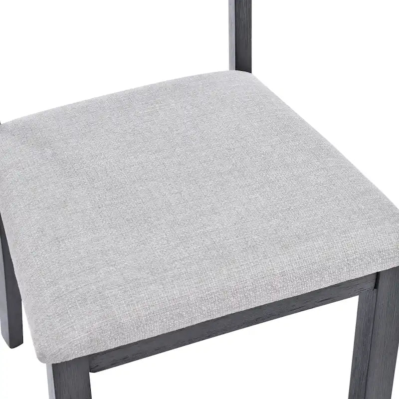 Set di 5 mobili da pranzo in legno massello 47L (1 tavolo + 4 sedie con schienale a doghe) 15
