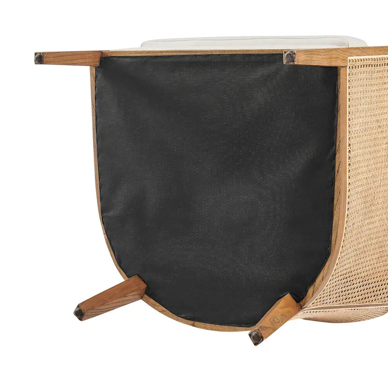 Tillman Linen Accent Arm Chair with Rattan 23