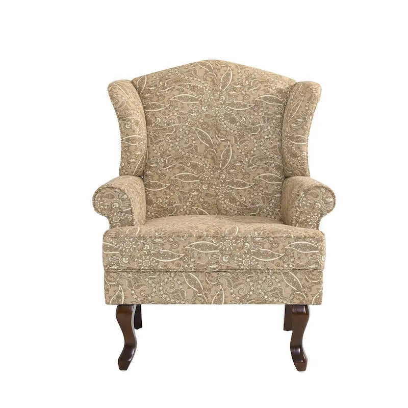 2 Set Traditional Wingback Accent Chairs Upholstered Armchair 34