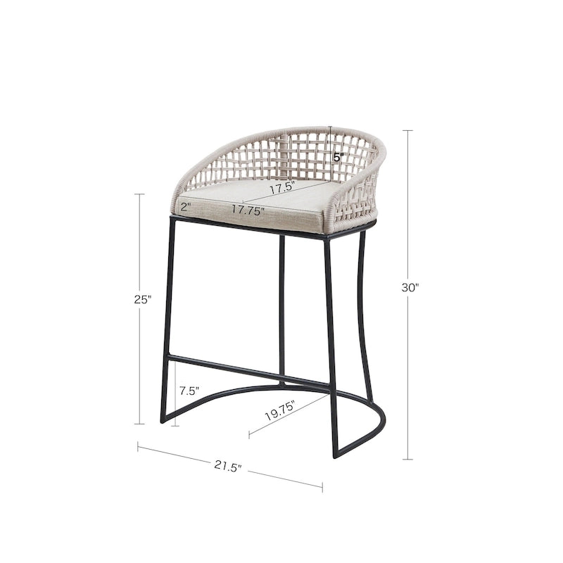Sgabello da bancone Madison Park Carmel Intrecciato 25 20