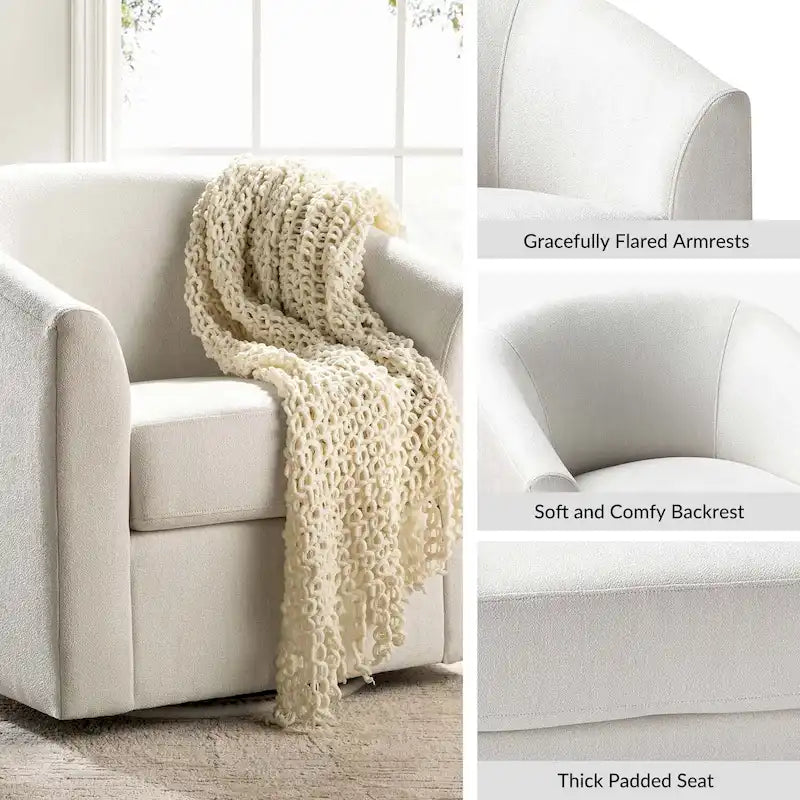 Cuenca Modern Upholstered Barrel Chair with Swivel Base 34