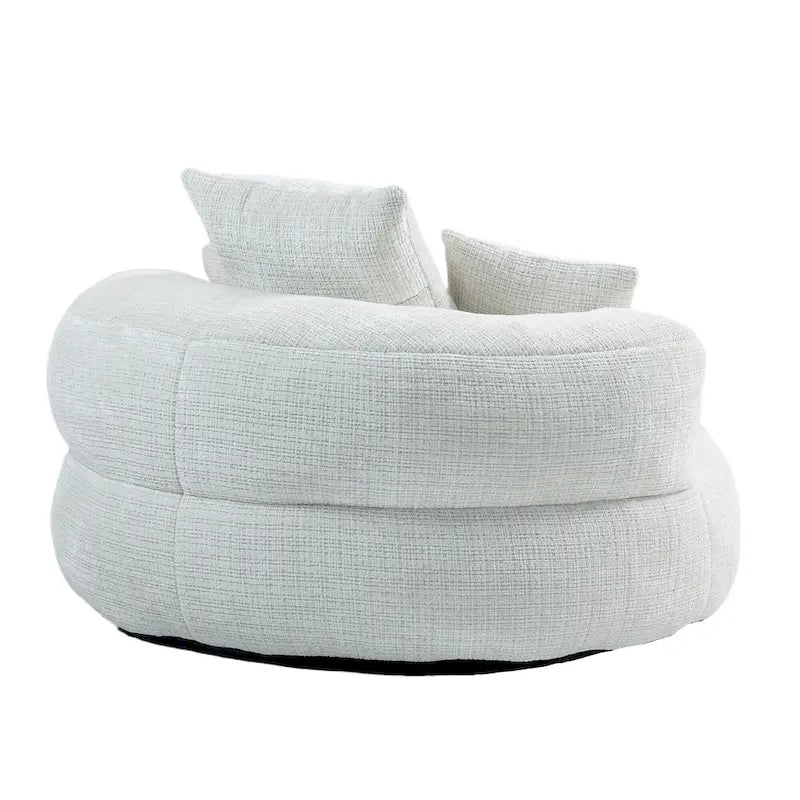 Chenille High Back Lazy Sofa with 3 Pillows and Oversized Bean Bag Chair 20