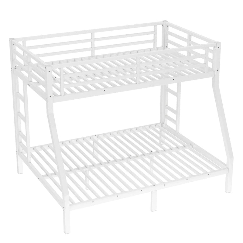 Metal Twin over Full Bunk Bed for Teens and Adults,Space-Saving/Noise Reduced/No Box Spring Needed, White 4