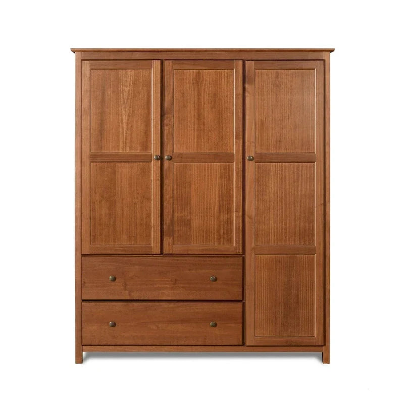 Grain Wood Furniture Shaker Wood 3-door Armoire - 60x72x22 4