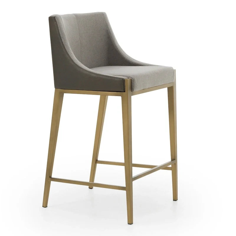 Modrest Fairview Contemporary Grey & Brass Counter Stool 3
