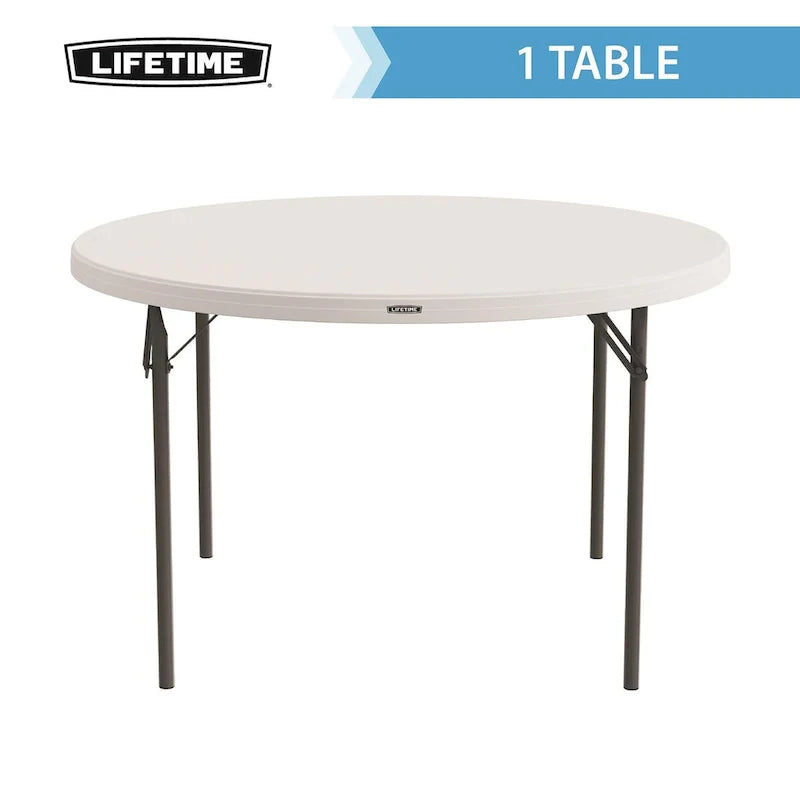 Lifetime 48 inch Round Nesting Table, Indoor/Outdoor Light Commercial Grade, White 3