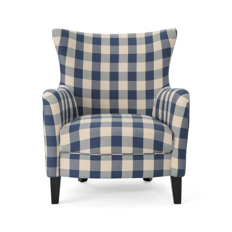 Modern Retro 30.25 High Back Upholstered Arm Chair with Wood Legs for Living Room 40