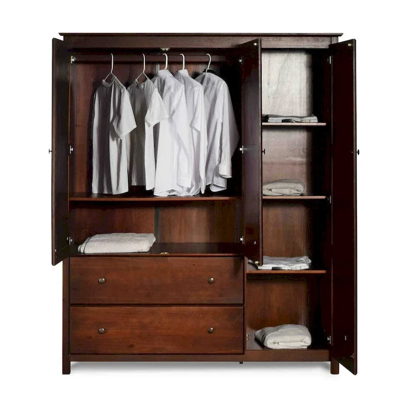 Grain Wood Furniture Shaker Wood 3-door Armoire - 60x72x22 11