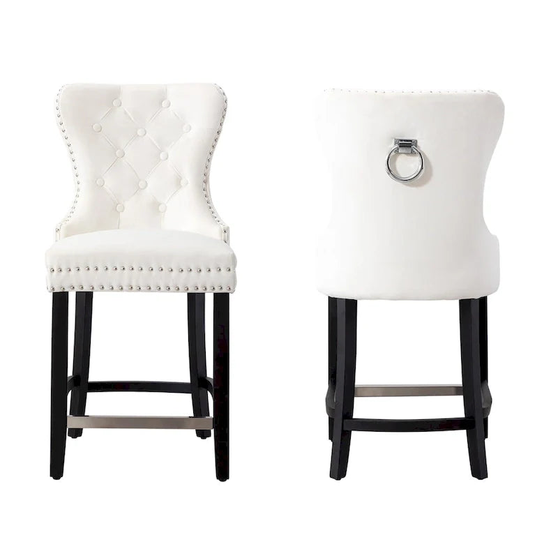 Sgabello da bancone Carter 24 Wingback Tufted Nailhead (set da 2) 34