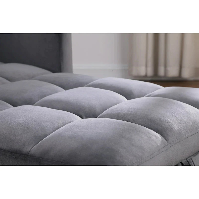 3-in-1 Convertible Sleeper Sofa Lounge Chair Bed, Black 19