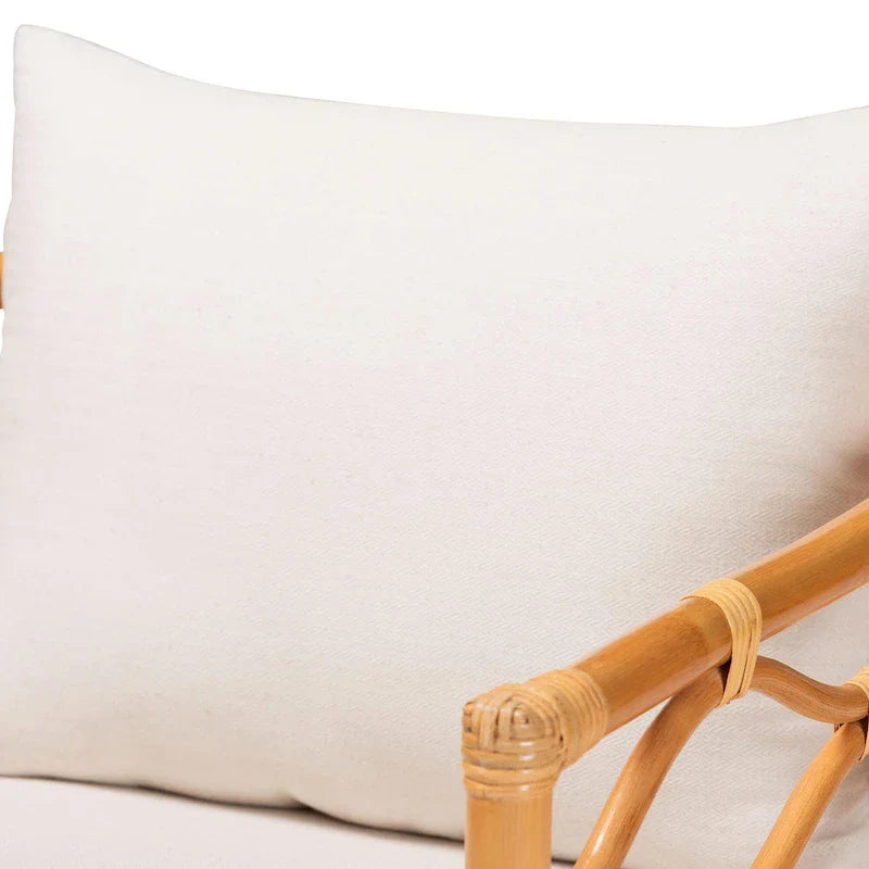 Poltrona Acelynn in Rattan Chiaro Miele Stile Bohemien 7