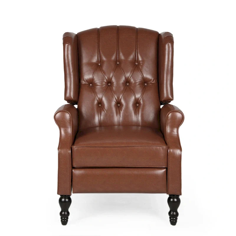 Walter Brown Bonded Leather Recliner Club Chair by Christopher Knight Home 4