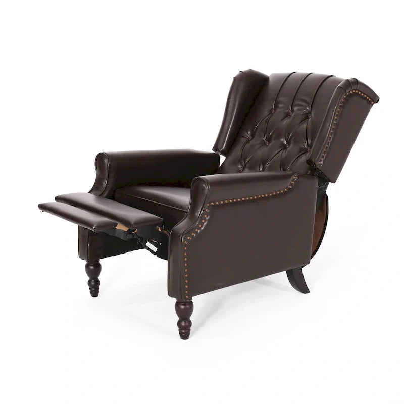 Walter Brown Bonded Leather Recliner Club Chair by Christopher Knight Home 10