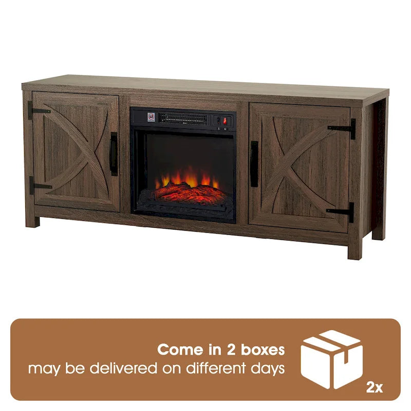 58 Farmhouse Electric Fireplace TV Stands Console Table for TV's up to 65 24
