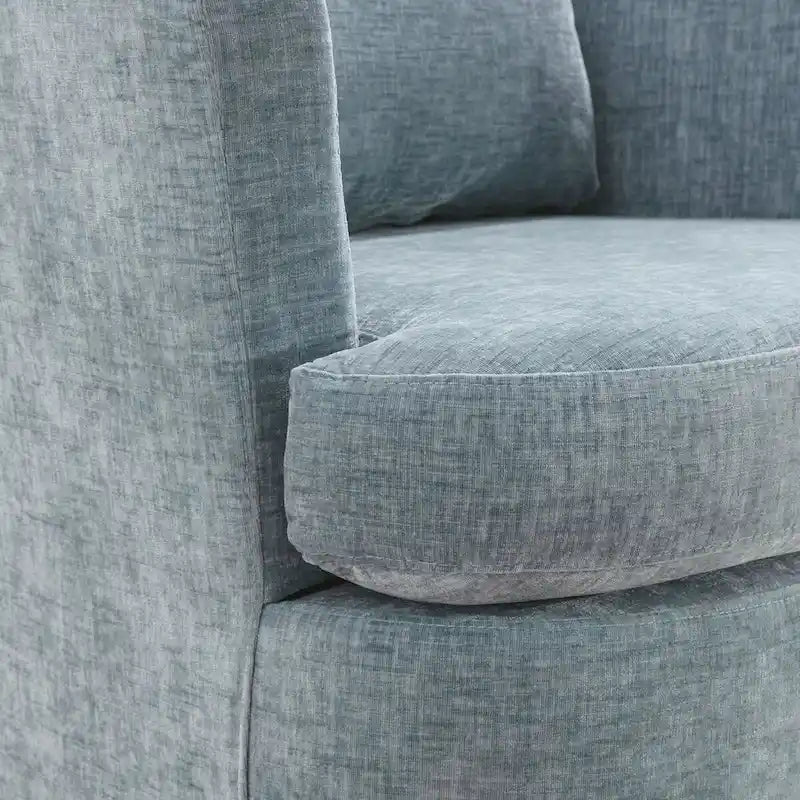 Modern Chenille Upholstered Swivel Accent Barrel Chair Set Modern Swivel Armchair for Living Room 28
