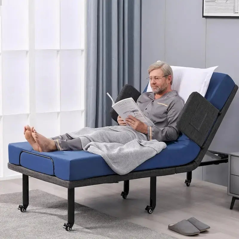 Adjustable Bed with Wireless Remote, Hospital Bed Base with/without Mattress 7