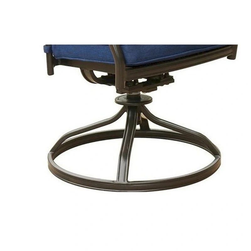 Wynn 25 Inch Modern Patio Dining Swivel Chair with Cushion, Set of 2, Blue 5
