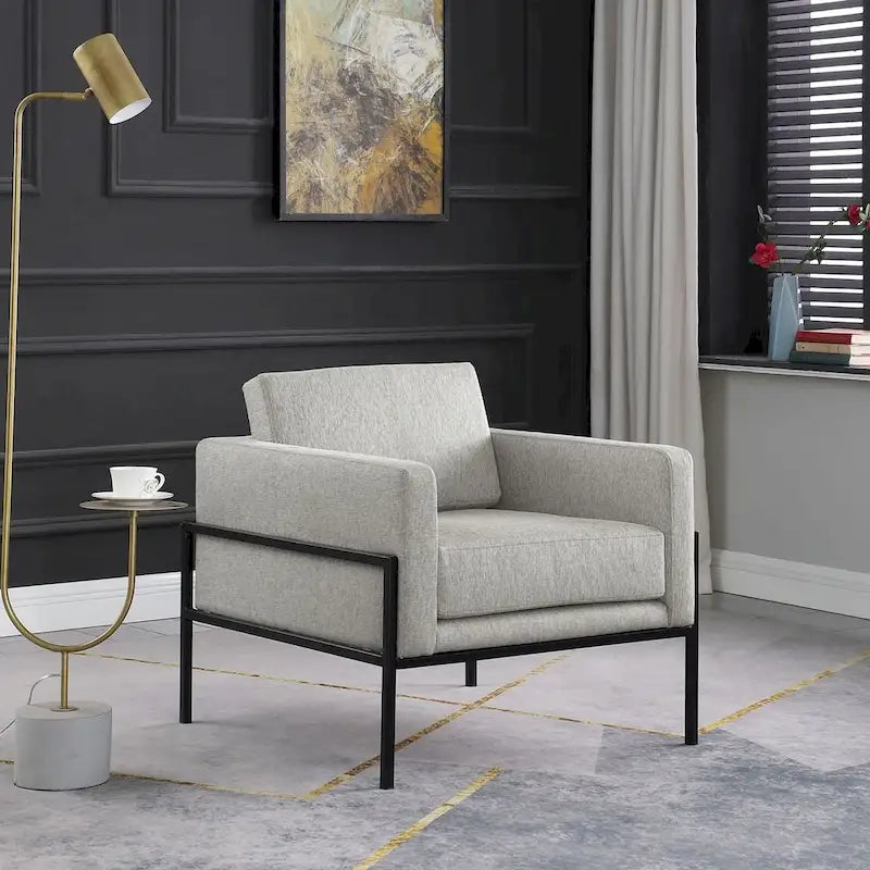 HomePop Modern Upholstered Club Chair w/Metal Frame 4