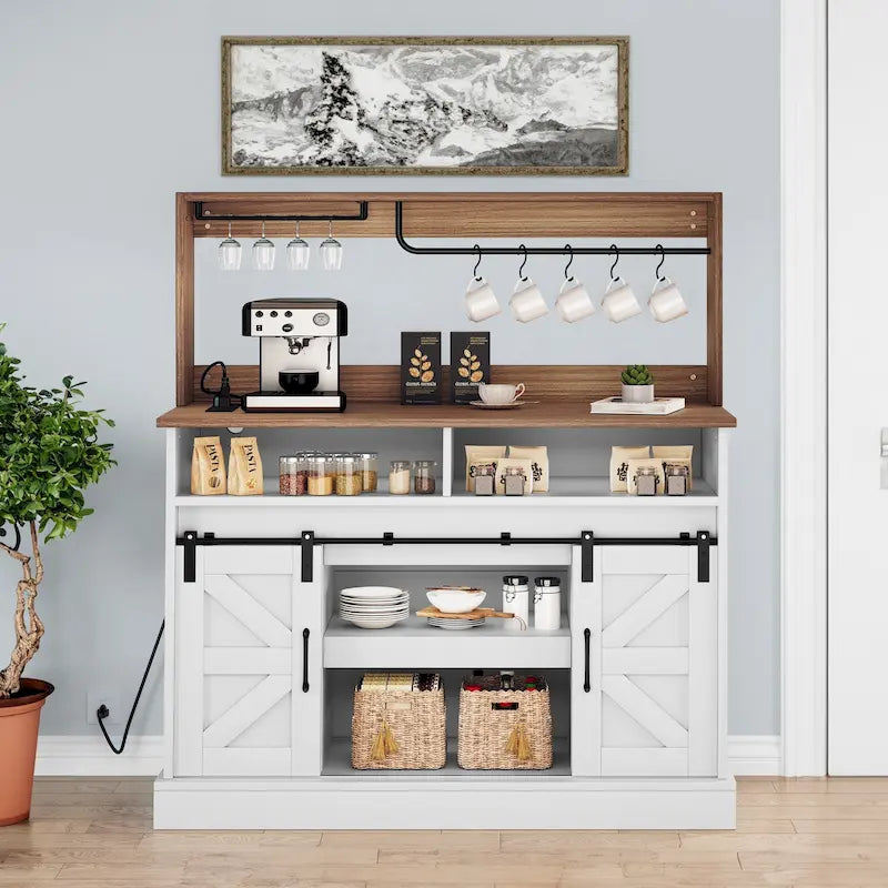 Moasis Farmhouse Coffee Bar Cabinet - 15.1D x 47.2W x 51.5H 20