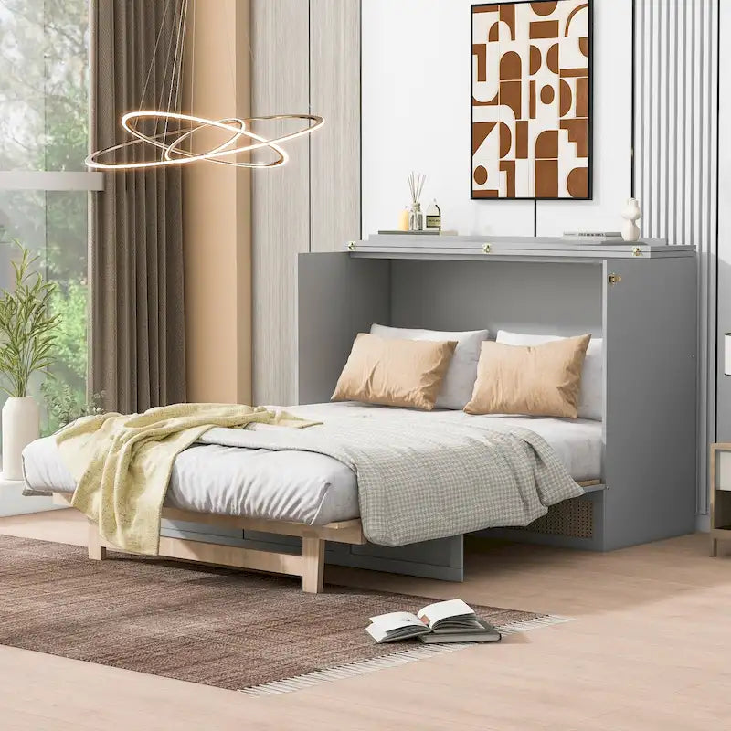 Nestfair Full Size Murphy Bed with Large Drawers 4