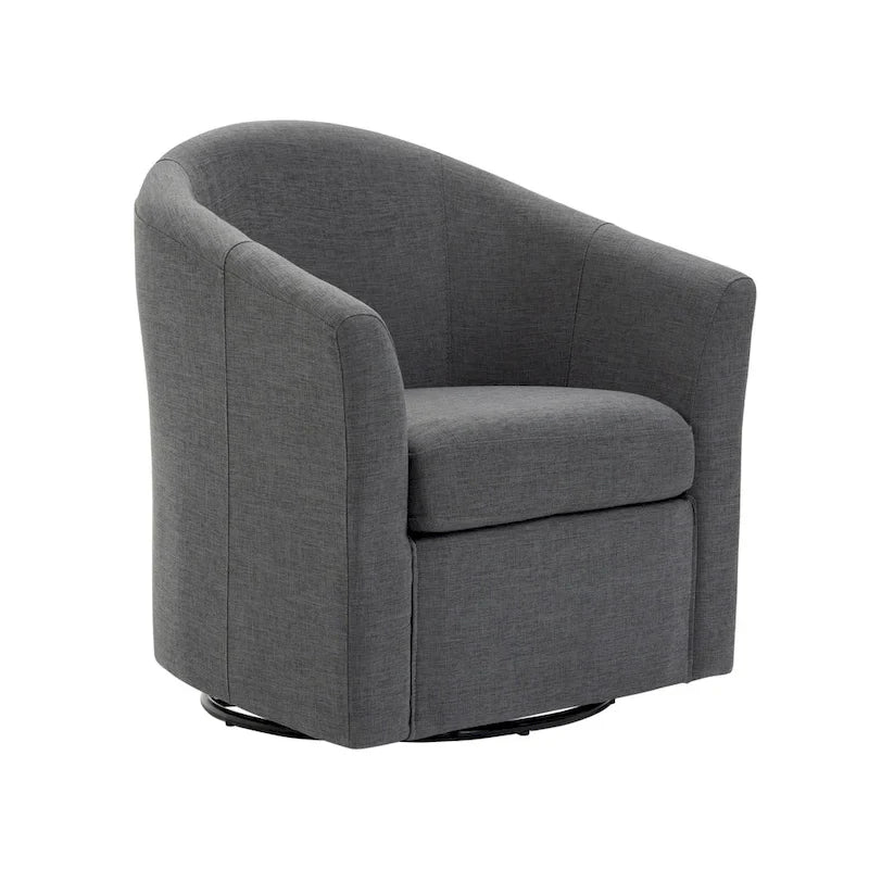 Set of 2 Modern Upholstered Swivel Barrel Chair Living Room Accent Chair 37