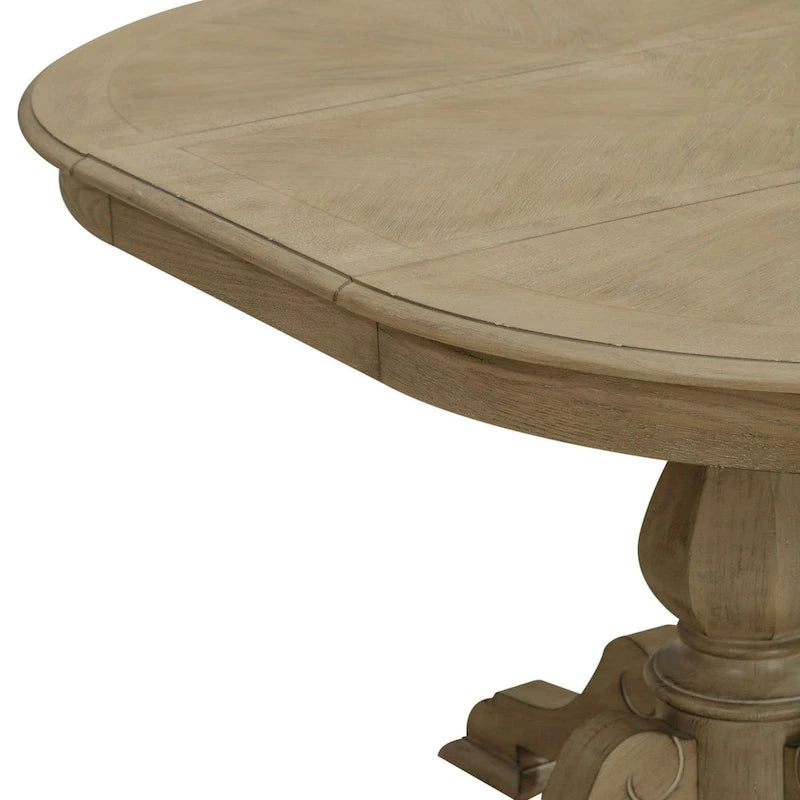 Magnolia Manor Round Pedestal Dining Table with Expandable Leaves - 2 Finishes 22