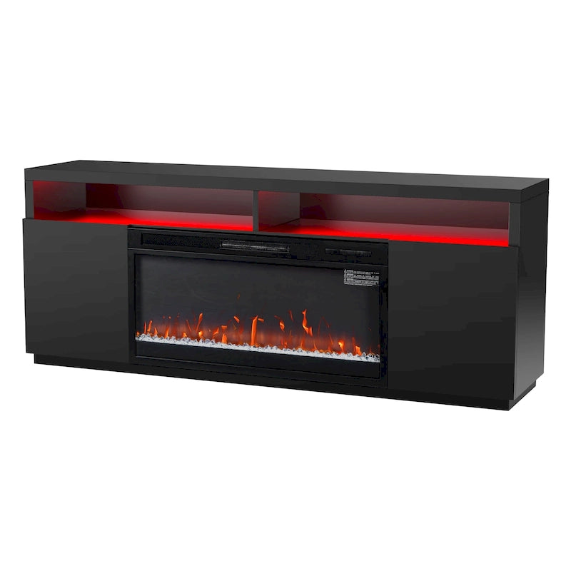 68 Modern Black RGB Electric Fireplace TV Stands Console for TVs Up to 72-inch 8