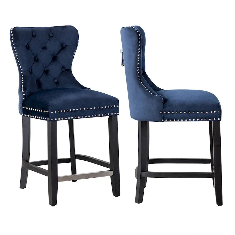 Sgabello da bancone Carter 24 Wingback Tufted Nailhead (set da 2) 32