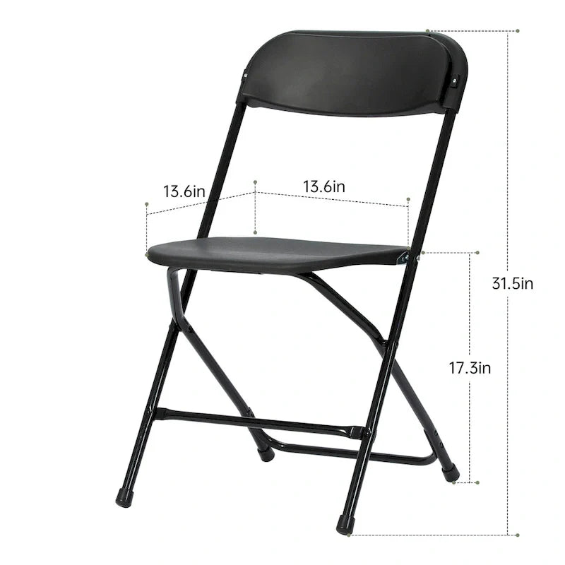 10 Pack Plastic Folding Chair 350lb. Capacity for Events Office Wedding Party Picnic Kitchen Dining 19