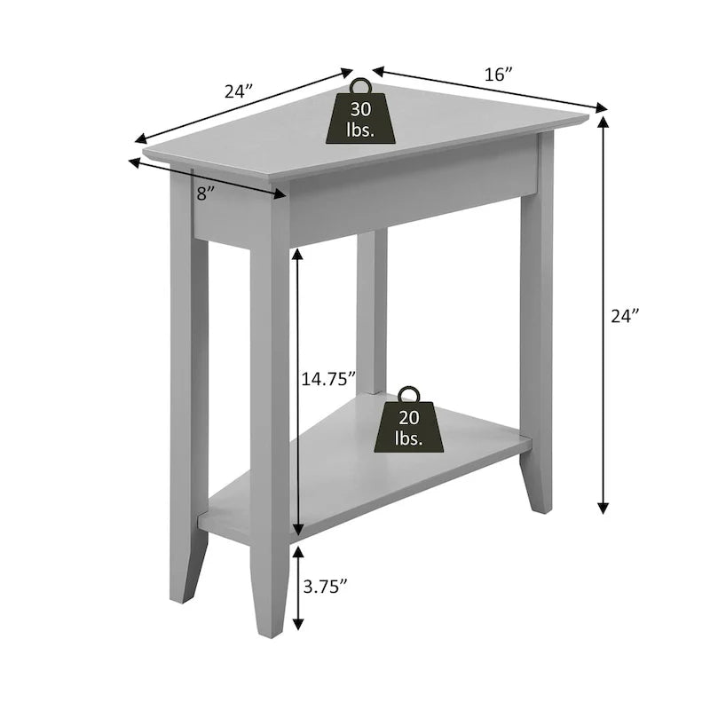 Convenience Concepts Tavolino a cuneo American Heritage con ripiano 19
