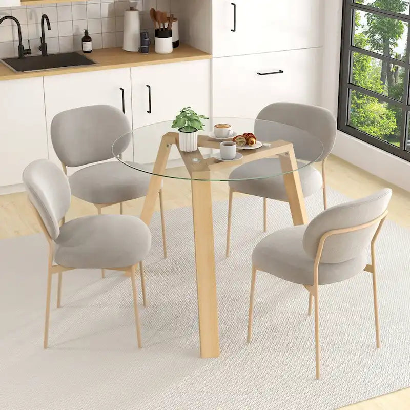 Costway 36 Round Glass Dining Table for 4 with Tempered Glass - See Details 14