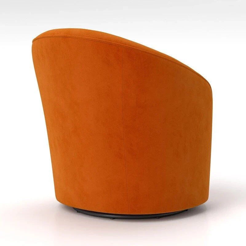 Velvet Upholstered 360 Degree Swivel Barrel Chair with Button Tufted Back 12