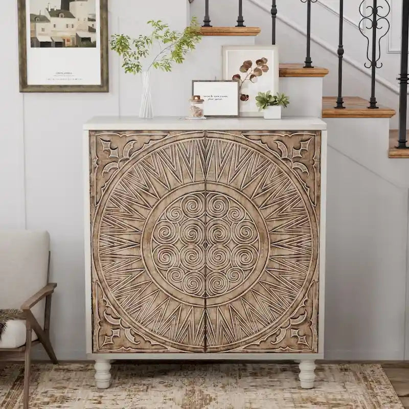 COSIEST Vintage Sideboard Storage Cabinet and Buffet 4