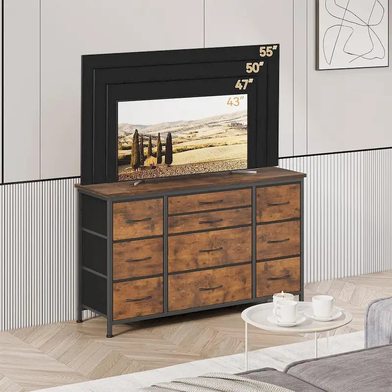 Bedroom Dresser with 10 Large Drawers for 55 Long TV Stand - 55 inches 18