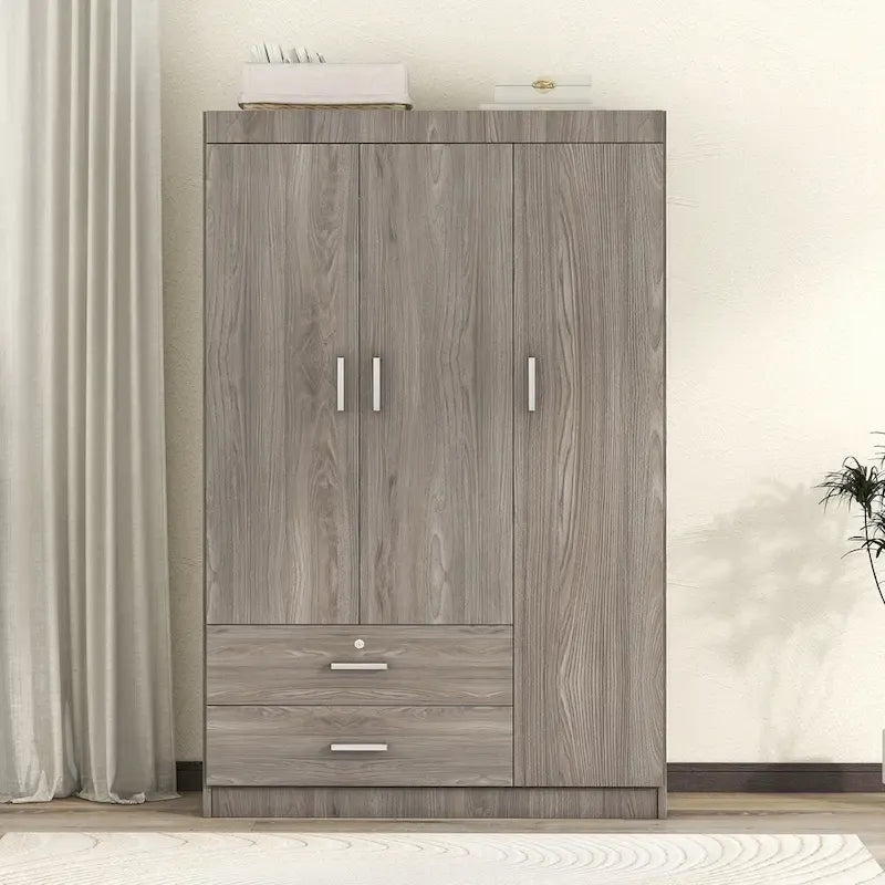 3-Door Wardrobe with 2 Drawers 3