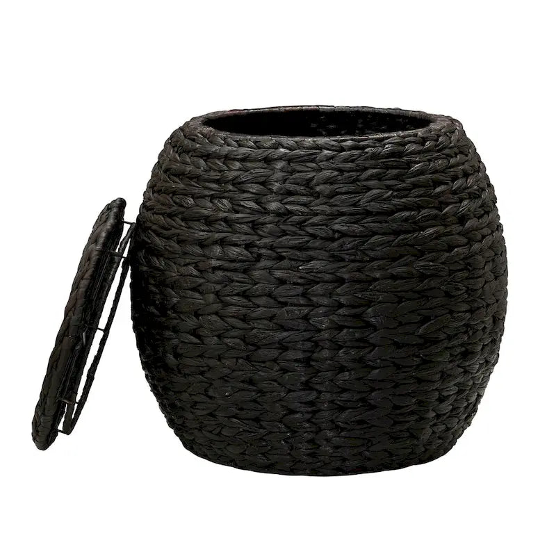 Household Essentials Handwoven Barrel Wicker Storage Basket Side Table - 17.0L x 17.0W x 19.0H 43