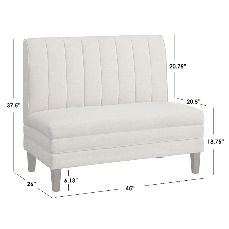 Lifestorey Kerrington 3-Piece Channel Back Upholstered Banquette Set 19