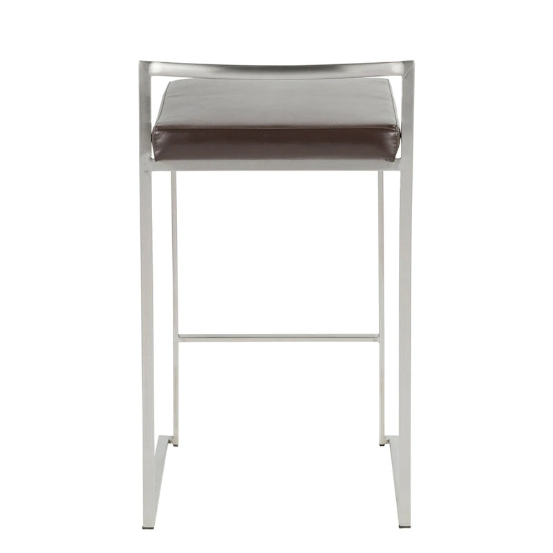 Sgabello da bancone impilabile in acciaio inossidabile completamente saldato Silver Orchid Forrest (set di 2) 39