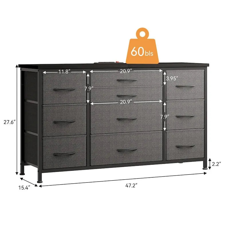 Bedroom Dresser with 10 Large Drawers for 55 Long TV Stand - 55 inches 41