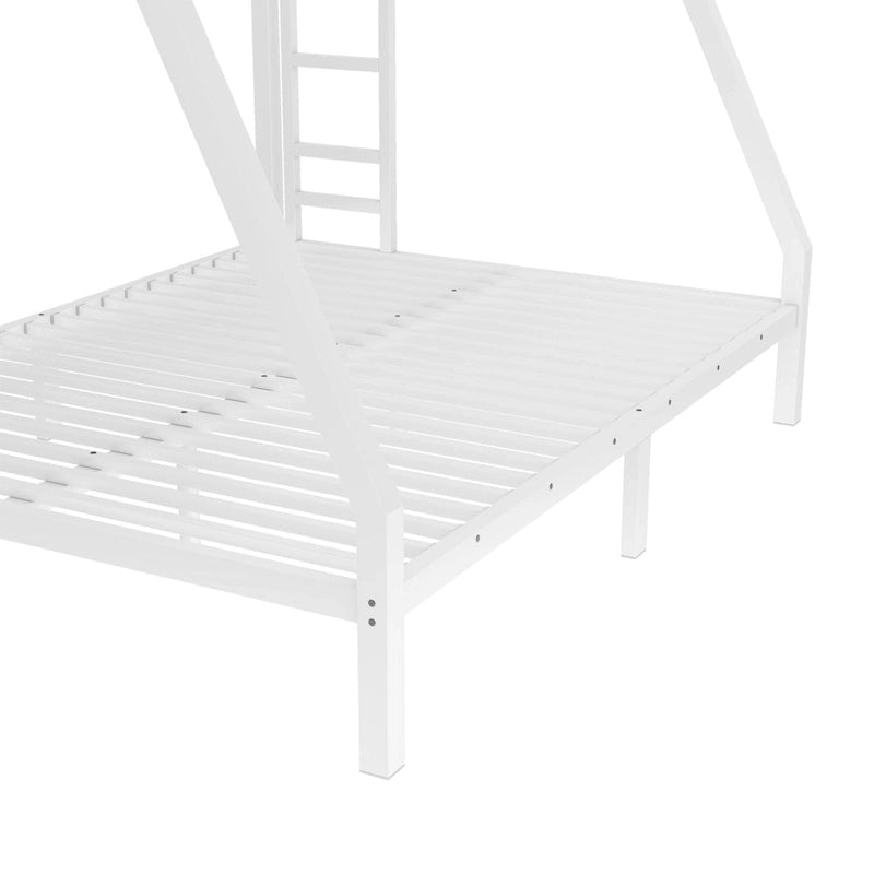 Metal Twin over Full Bunk Bed for Teens and Adults,Space-Saving/Noise Reduced/No Box Spring Needed, White 8