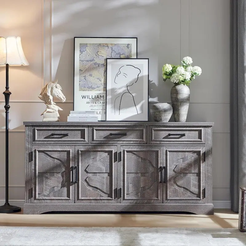 Farmhouse Buffet Sideboard Cabinet,Coffee Bar Wine Bar for Dining Room - N/A 13