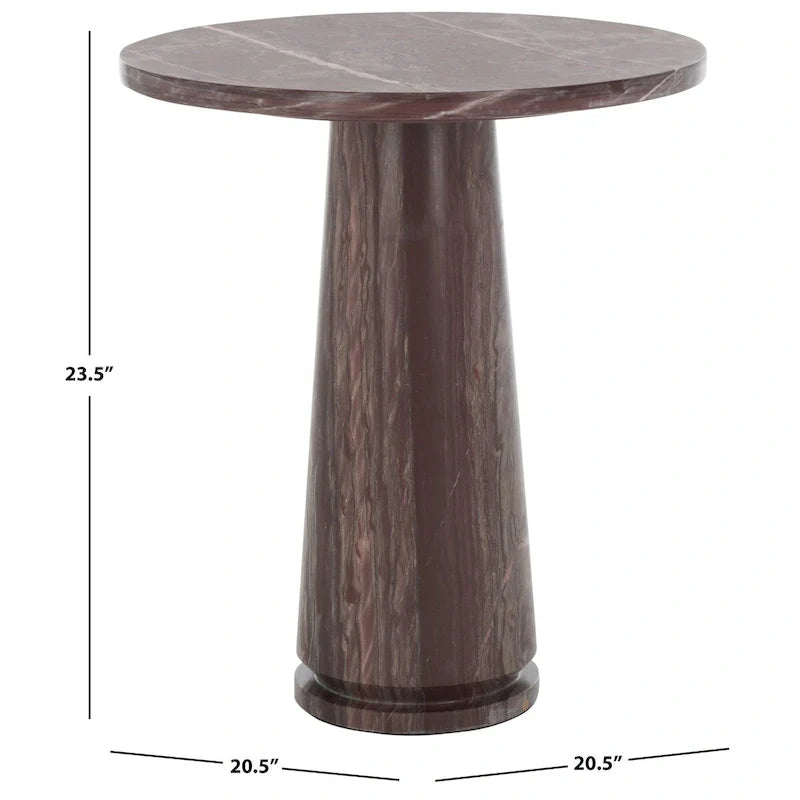 SAFAVIEH Couture Ghicu Tall Round Marble Accent Table - 22 In W x 21 In D x 24 In H - 21Wx21Dx24H 14