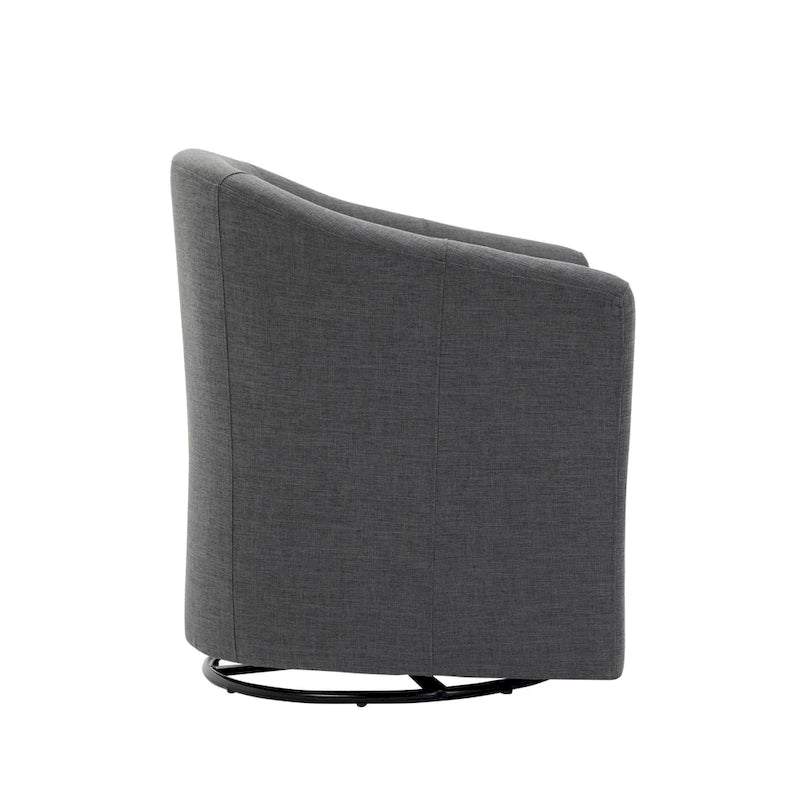 Set of 2 Modern Upholstered Swivel Barrel Chair Living Room Accent Chair 39