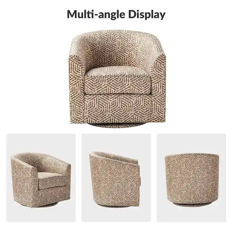 Cuenca Modern Upholstered Barrel Chair with Swivel Base 41