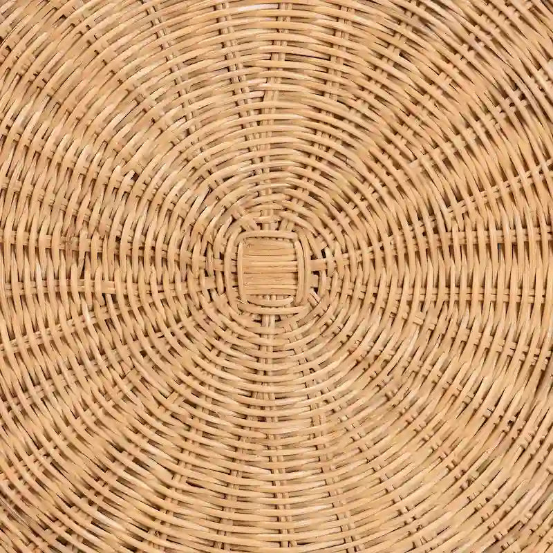Avalon Scallop Natural Rattan Side Table - Handwoven Wicker Table with Skirted Base, Coastal Style for Living Room or Hallway 7