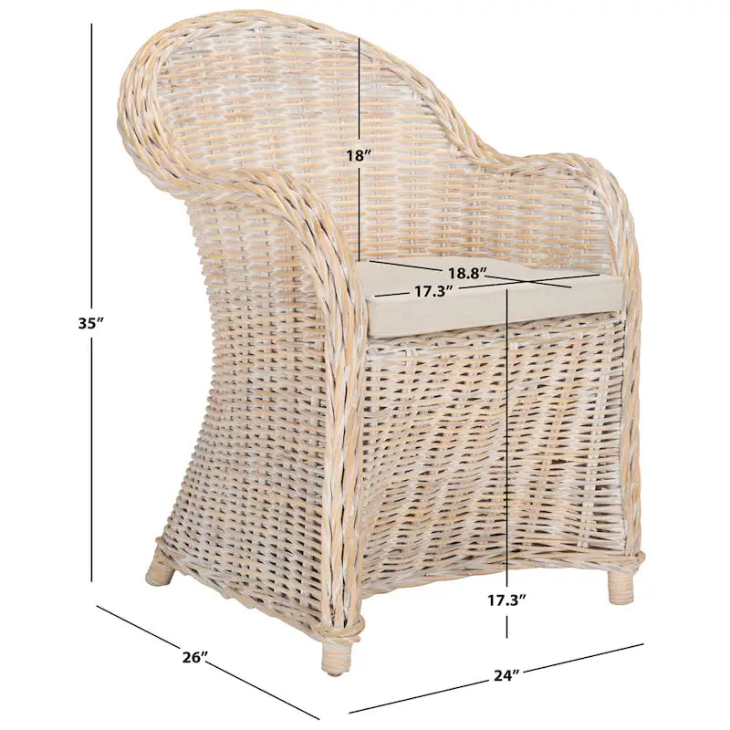 SAFAVIEH Sinja Yellow Rattan Club Chair - 24  x 26  x 35  - 24Wx26Dx35H 20