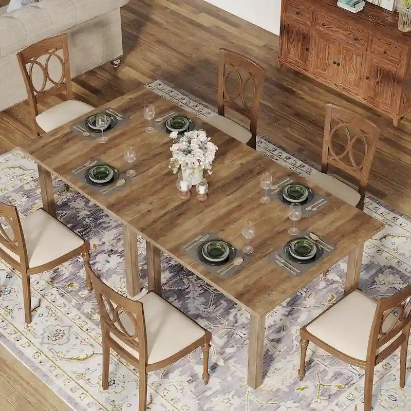 39.4 Inches Square 2-4 People Dining Table with Solid Wood Legs for Living Room Dining Room 20